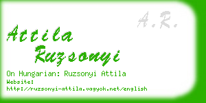 attila ruzsonyi business card